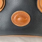 Vintage Dooney   Bourke Black brown Leather Handbag Double Strap Classic Satchel