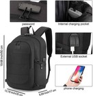 Anti-theft Travel Laptop Backpack With Usb Charging Port Lock Black