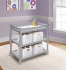 Badger Basket Sleigh Style Baby Changing Table With Safety Rails  Gray