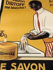 Antique Original Black Americana French Le Savon Poster Soap