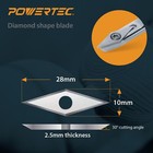 Powertec 4pcs Tungsten Carbide Cutter Insert Set For Wood Lathe Turning Tools