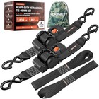 Retractable Ratchet Straps - Extra Wide 2 Inch X 12 Feet  2 Pack  2pk Black12