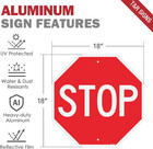 Large Stop Sign Street Road Sign 18 X 18 Inches  Engineer Grade Reflective Sheet