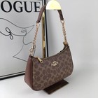 Coach Teri Shoulder Bag Signature Canvas Brown Cv933 Outlet New