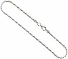 1mm Solid 925 Sterling Silver Italian Diamond Cut Rope Chain Necklace Italy