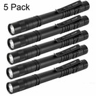 5x Mini Led Flashlight Powerful Camping Small Torch Clip Penlight Pocket Light