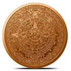 1 Oz Copper Round  999 Fine Avdp   Aztec Calendar Design   Collectible Coin