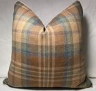 22   sq Rose Cumming Ballantrae Plaid 100  Wool Custom Pillow Cover With S s Trim