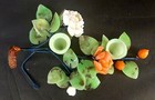 Pair Of Antique Chinese Chrysanthemum Jade Glass Candle Holder Macy s Tag Maaq