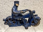 Antique Cast Iron Hubley 5   l X 3 25 t Blue Motorcycle Policeman