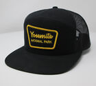 Vintage Yosemite National Park Snapback Trucker Hat Black Gold Embroidered Cap