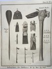 Polynesia Instruments 1774 James Cook Antique Engraved Plate 18th Century