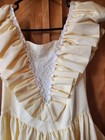 Gunne Sax Vtg 80s Formal Gown Dress Yellow Big Bow Lace Sequins Junior Size 7