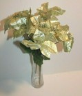 17  Sparkling Christmas Bush 7 Head 5  Silk Poinsettia Flowers  Yellow Gold