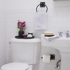 Autumn Alley Bathroom Towel Ring - Matte Black Hand Towel Holder - Modern