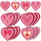 12 Pcs Valentines Wooden Heart Ornaments Rustic Valentines Day Tree 