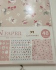 Japanese Origami Paper Pink Strawberry      Print  5 9   x5 9    4patterns total 48 