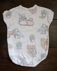Vintage 80s 90s Carters Tea Time Bodysuit  Made In Usa  6-9m  Gripper Snaps 