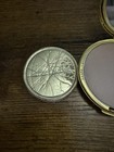 Vintage Estee Lauder Solid Perfume Powder Compact  golden Weave 