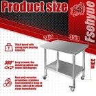Stainless Steel Work Table 36x24 Inch With 4 Wheels Heavy Duty Food Prep