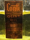 Vintage Conti Olive Oil - 2 Oz Old Art Deco Bottle W  Label  - Prop   Rare 