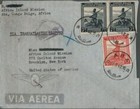 1942 Wwii Congo Airmail Cover Aba To New York Via Lagos Nigeria Pan Am