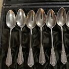 12 Vintage German Mini Silver Spoon Set   800 Marking 4-1 4    In Length W case 