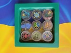 Fullset Of 9 Colored Limited Coins Armed Forces Of Ukraine Series Gift Frame Unc