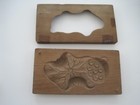 Kashigata Wood Carving Antique Rice Pastry Mold Lotus Leaf And Seed Head 7  X 4 