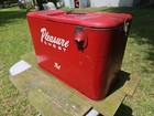 Vintage 1950s Original Retro Red Pleasure Ice Chest Pal Cooler W  Bottle Opener