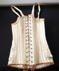 Antique Victorian 19th C  Corset Lace Up Front Button Back W Garter Attachment