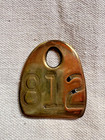 Vintage Brass Cow Tag - Orig Double Sided - Cattle Farm Dairy -  812