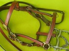 Super Quality Heavyduty Supple Leather Halter Bridle Combo average Tolarge Horse