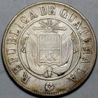 1870 Guatemala 50 Centavos Vf Sun Volcanoes Silver Coin  26042802r 