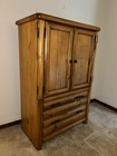 Rustic Light Wood Freestanding Wardrobe  2 Doors  3 Drawers  Shelf  Hanging Rail