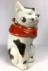 Kutani Maneki Neko Lucky Cat Beckoning Japanese Fine Detail Vintage Good Luck