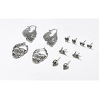 Gothic Skulls Earrings 6 Pair Middle Finger Spider Bats Mix-n-match Earrings Nwt