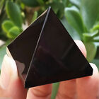Natural Black Obsidian Quartz Stone Pyramid Chakra Healing Reiki Crystal Tower