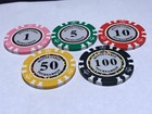  50 Monte Carlo Tournament Casino Chip  Mystery Las Vegas Poker Chip Lot Of 5