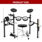 Mustar Electric Drum Set Mesh Pads W usb Midi 2 Pedals headphone stool