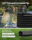 Vevor 21 Ft Corrugated Pond Tubing 1 In Id Flexible Pvc Hose Drain Pipe 1 Pcs