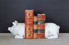    distressed White Pig Shaped Terracotta Bookends  set Of 2 Pieces 