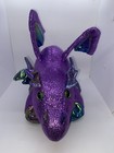 Vintage Dan Dee  19 x 11  Plush Shiny Purple Dragon Stuffed Toy Dinosaur B15