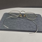Vintage Estate Eyeglasses Silver Tone Engraved Wire Rim Round Made In Usa