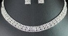 Attractive Clear Austrian Rhinestone Choker Necklace Earrings Set Bridal N1382