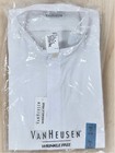White Poplin Men s_wrinkle Free_ Long Sleeve_band Collar_ Dress Shirt_ Big tall