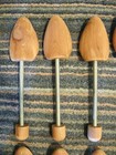 Vtg 13 Wood Shoe Trees Spring W wooden Knobs 10  Long Unbranded 6 Sets  1 Cedar 