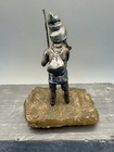 Antique Silverplated Bronze Gnome Austrian  Vintage Onyx Base