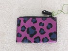 Vera Bradley Slim Coin Purse Purple Leopard Spots W  Key Chain New Nwt