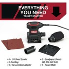 2 Amp Corded 1 4 Sheet Palm Sander With Dust Bag  Vacuum Hose Adapter new